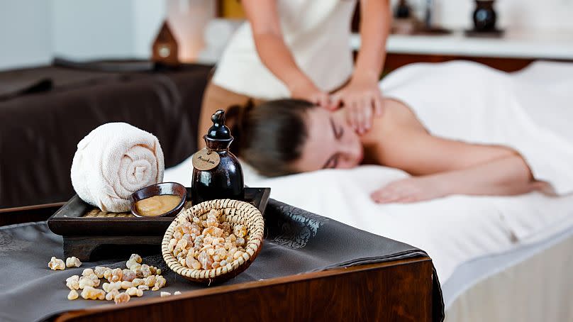 At Al Baleed Resort Salalah by Anantara's spa, frankincense essential oil is used for massages.