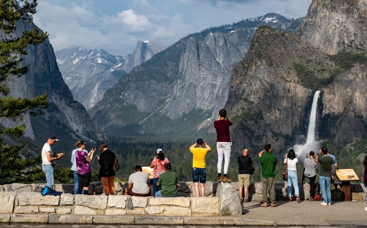 Bridalveil Fall and Half Dome are just two of many features seen Thursday, May 25, 2023 from Tunnel View in Yosemite National Park.