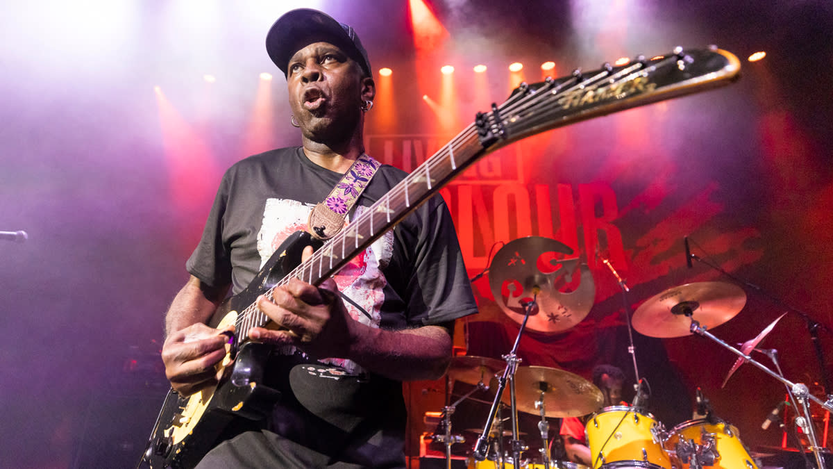  Guitarist Vernon Reid of the rock band Living Colour performs at The Fillmore on August 14, 2023 in Detroit, Michigan. 