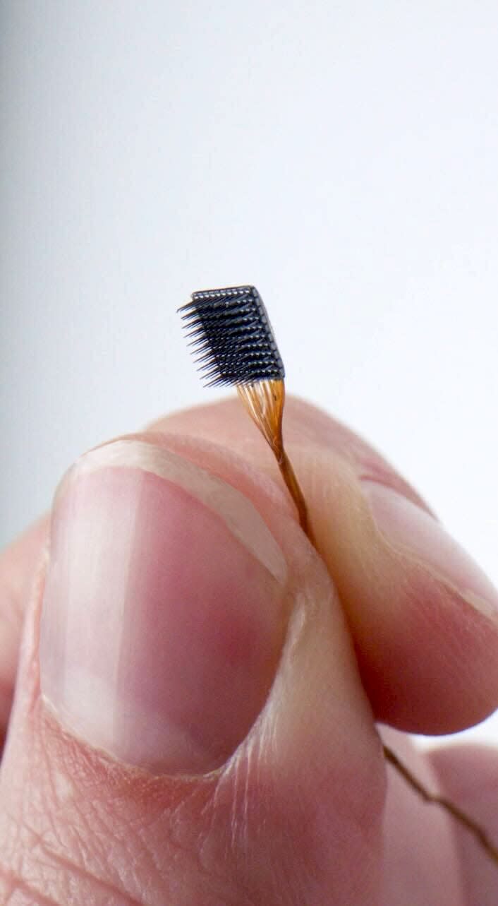 blackrock electrode array, looks like tiny comb, smaller than thumbnail