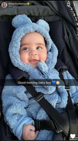 <p>Khloe Kardashian/Snapchat</p> Khloé Kardashian's photo of son Tatum