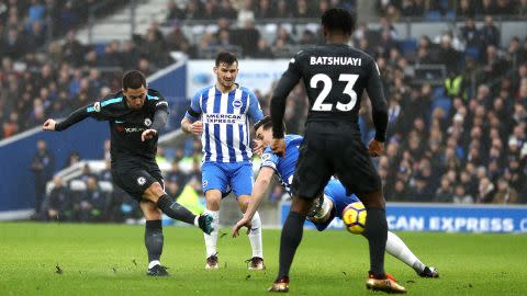 Michy Batshuayi Eden Hazard Chelsea Brighton Premier League