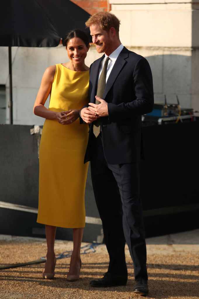 The Duke and Duchess of Sussex attend the “Your Commonwealth” Youth Challenge reception at Marlborough House in London. (Photo: Yui Mok/PA Wire)