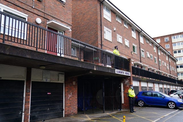 Police at the scene in Oval Place