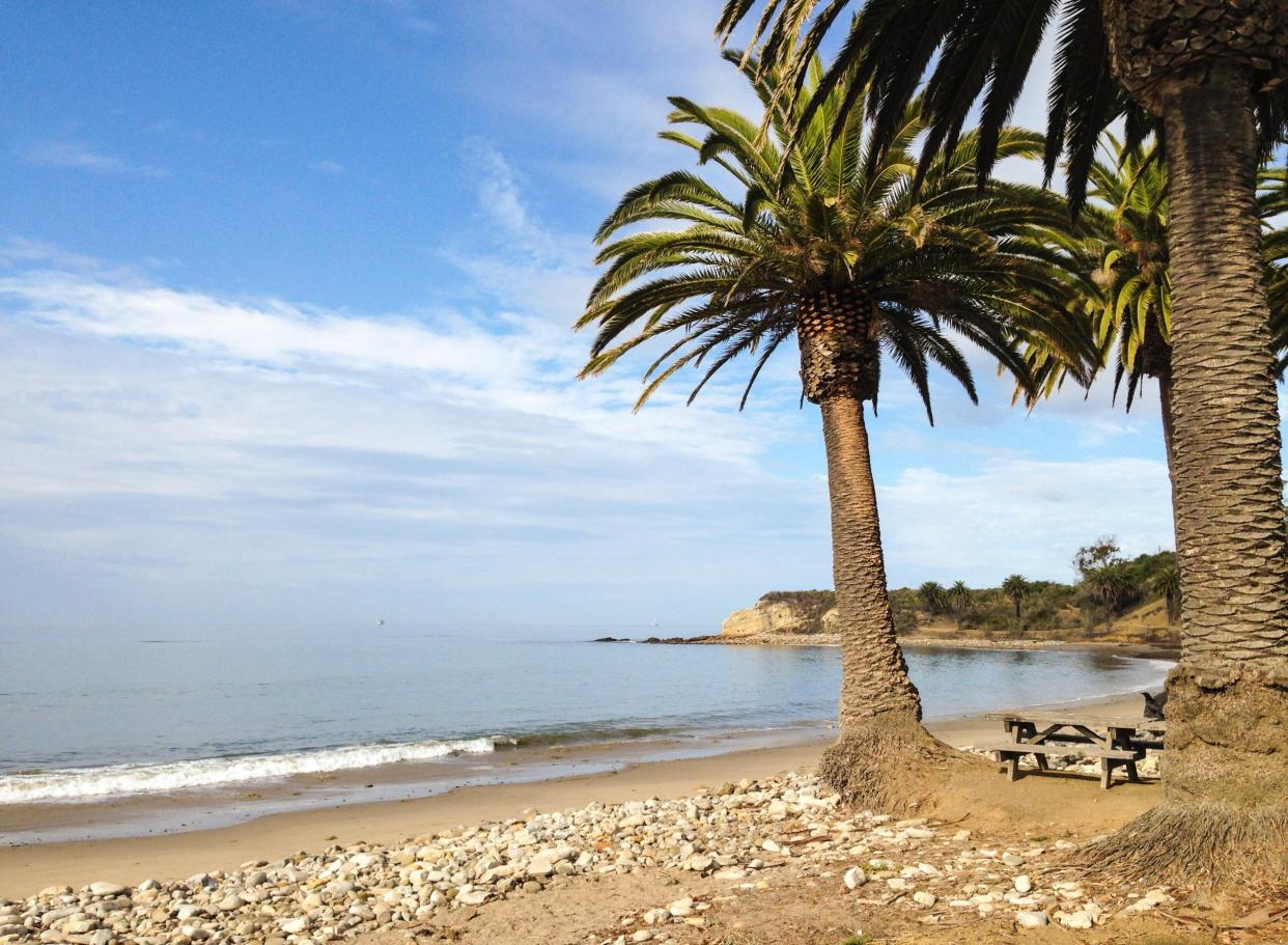 Refugio beach is around half an hour's drive west of Santa Barbara