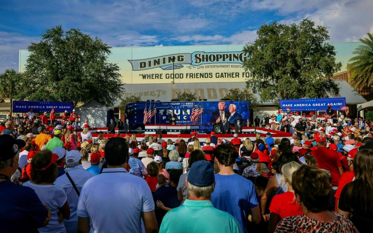 Vice President Mike Pence speaks at a rally in The Villages, Florida  - AFP