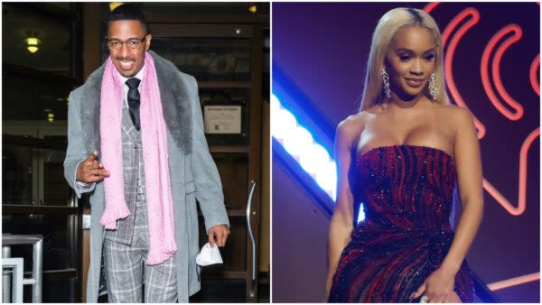 (L) Nick Cannon responds to Saweetie’s (R) tweet saying she was ready to have kids. Photo by Gilbert Carrasquillo/GC Images, Ethan Miller/Getty Images