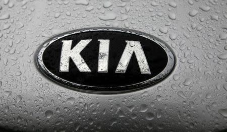 A view shows the logo of a Kia car in its factory in Zilina, 200 kilometres north of Bratislava October 3, 2012. REUTERS/Petr Josek