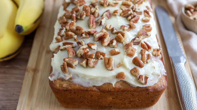 close up of frosted hummingbird bread