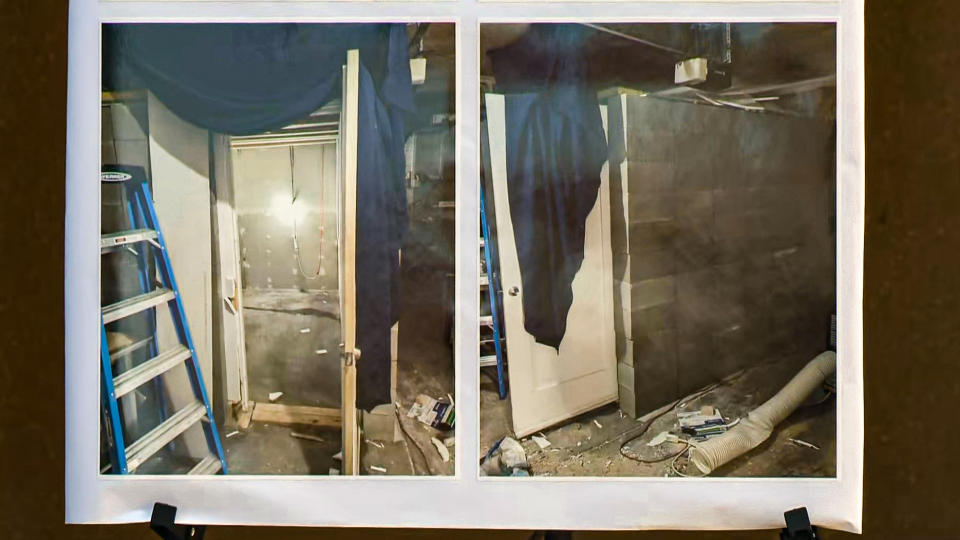 O celulă improvizată din blocuri de cenuşă în garajul suspectului, Negasi Zuberi, în vârstă de 29 de ani.  (KGW)