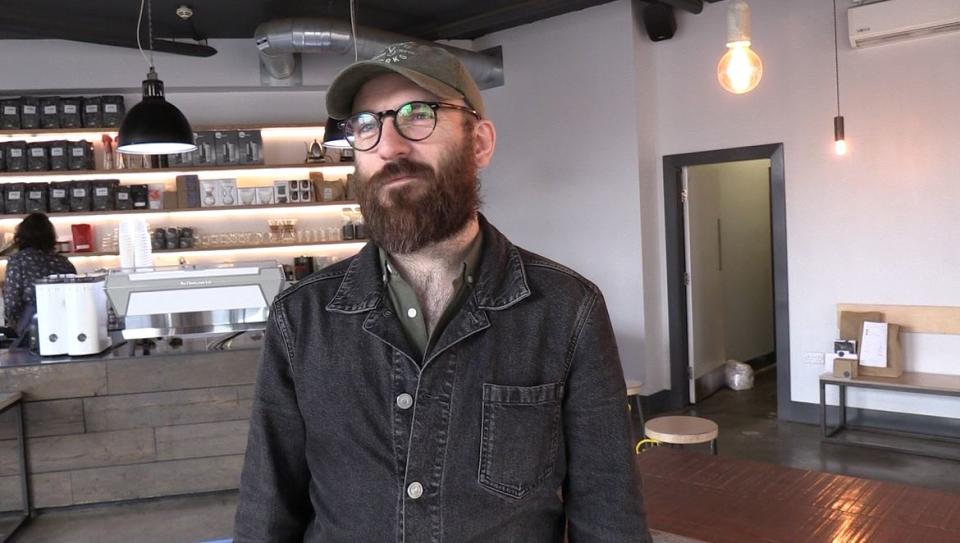 Mark Ashbridge is the joint owner of Established Coffee in Belfast (Rebecca Black/PA)