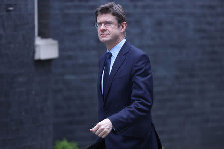 Britain's Secretary of State for Business, Energy and Industrial Strategy Greg Clark arrives in Downing Street in London, Britain, April 12, 2018. REUTERS/Simon Dawson