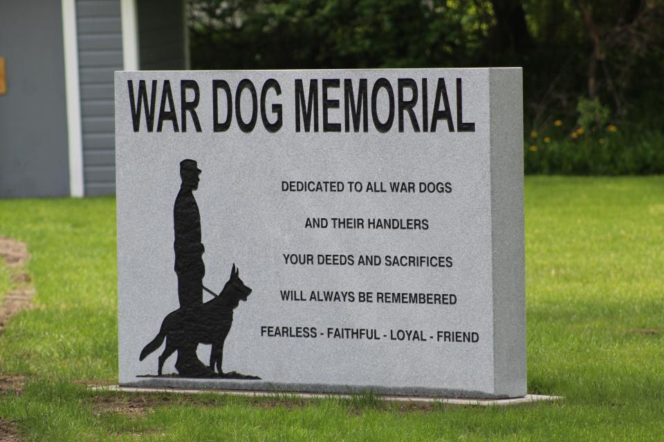 A new War Dog memorial was placed in Veterans Memorial Park for Memorial Day, honoring all of the military service dogs and their handlers who have contributed to the different wars the United States has been involved in.