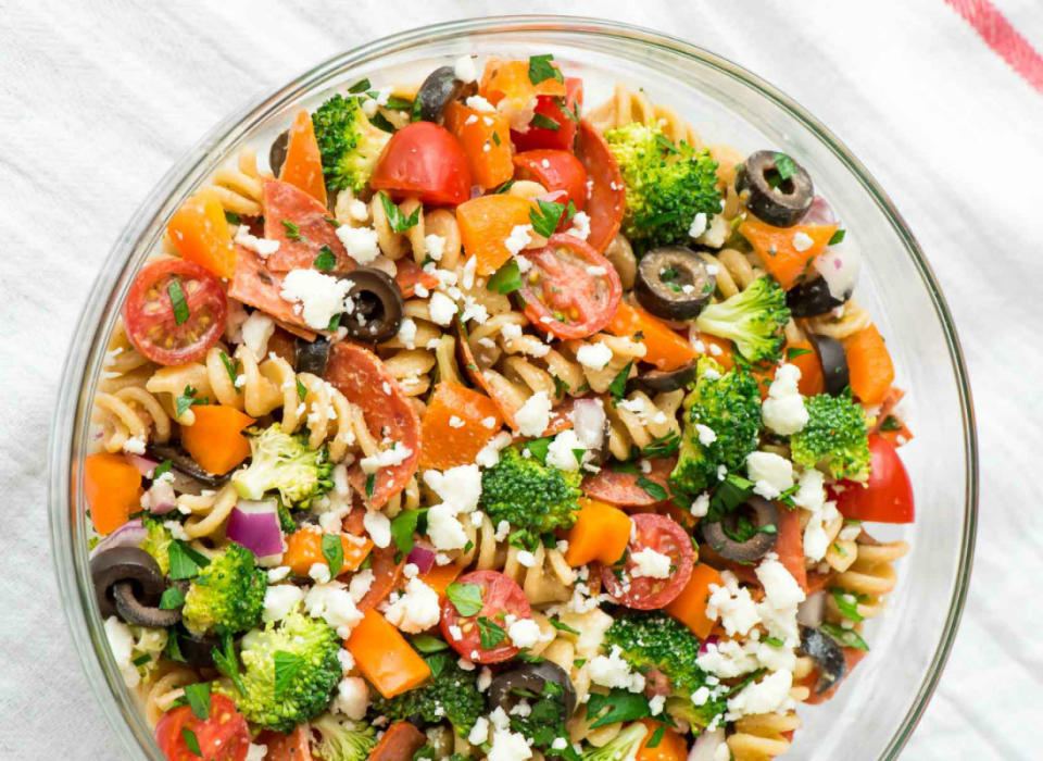 <p>Well Plated</p><p>The kids will love this so much, they won't even care it's good for them.</p><p><strong>Get the recipe: </strong><strong><a href="https://www.wellplated.com/pepperoni-pasta-salad/" rel="nofollow noopener" target="_blank" data-ylk="slk:Healthy Pepperoni Pasta Salad;elm:context_link;itc:0;sec:content-canvas" class="link ">Healthy Pepperoni Pasta Salad</a></strong></p>
