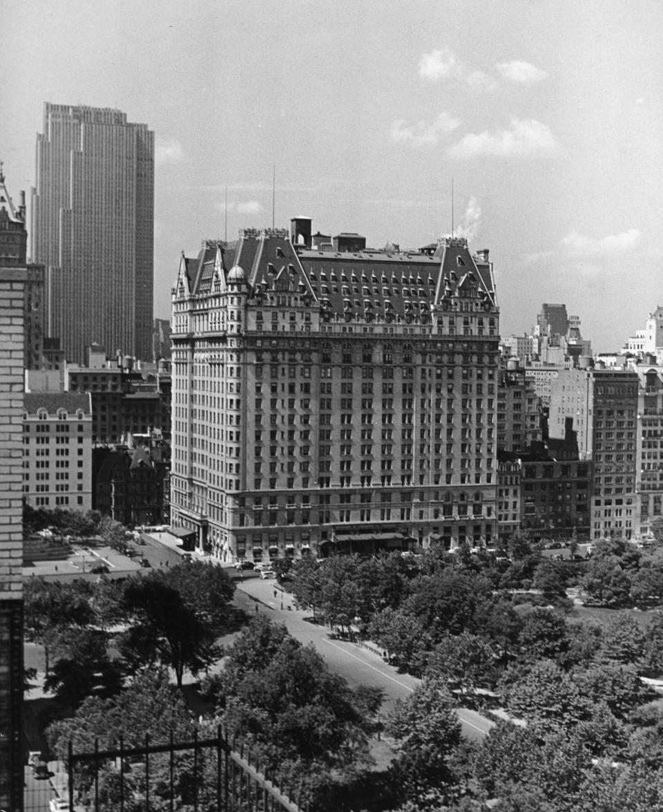 <p>A view from Fifth Avenue shows The Plaza Hotel nestled around the corner of Central Park. </p>