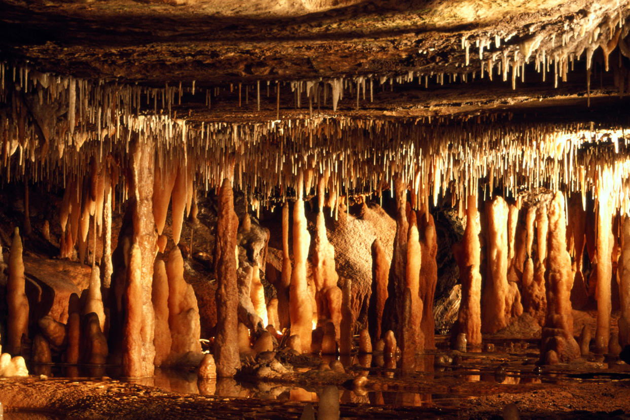 Stalactites and stalagmites Getty Images/Hans Strand