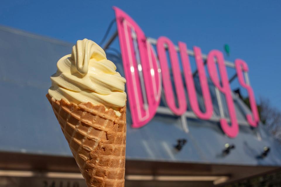 Banana soft serve at Doug’s Delight in Hazel Park, Mich., on July 15, 2023.