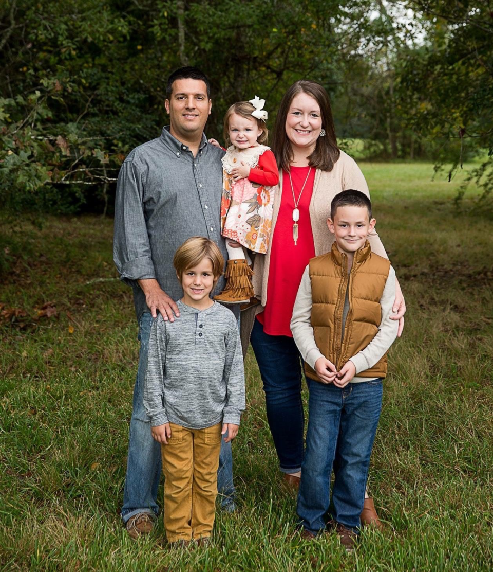 The Rocha family before Harvey hit: Parents Stephen and Ashley, with their kids Drew, Carson and Anna Kate. Photo credit: Laura Elise Photography.