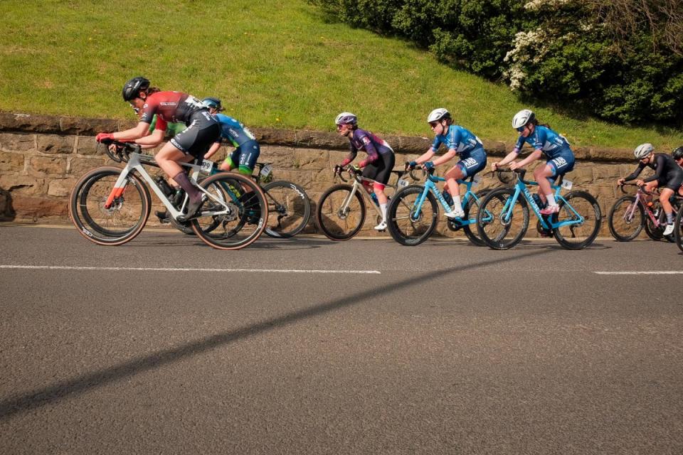 The female riders take on Saltburn Bank at the East Cleveland Classic <i>(Image: Josef Murray)</i>