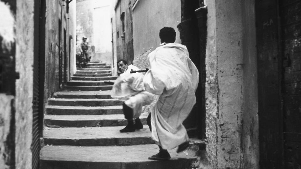 A scene from Gillo Pontecorvo's "The Battle of Algiers" (1965).