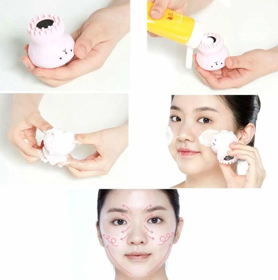 Give your face a deep clean with this silicone brush that removes makeup and excess sebum without irritating skin. <br /><br /><strong>Promising review:</strong> "I was looking for a soft scrubbie for my face and when I saw this cute little guy, I knew it'd be perfect &mdash; and it is! <strong>The top is scrubby but not too abrasive, so I can scrub pretty hard without it scratching the bejeezus out of my face.</strong> There is a sponge inside that fills up with whatever soap I'm using so I don't have to worry about running dry. <strong>I use a stick cleanser, rub it on my face, scrub away with this thing, and rinse it out under the water.</strong> The inside sponge is removable so if you don't like it for some reason, you can just take it out. I bought this thing months ago and it is still in perfect condition with daily use and its adorable little face is still intact. I mean, just look at it. How could anyone not want it in their life immediately?" &mdash; <a href="https://amzn.to/3tCOjCd" target="_blank" rel="nofollow noopener noreferrer" data-skimlinks-tracking="5735076" data-vars-affiliate="Amazon" data-vars-asin="none" data-vars-href="https://www.amazon.com/gp/customer-reviews/RBXRTNGOP5TT9?tag=bfnusrat-20&amp;ascsubtag=5735076%2C3%2C27%2Cmobile_web%2C0%2C0%2C16444500" data-vars-keywords="cleaning" data-vars-link-id="16444500" data-vars-price="" data-vars-product-id="1" data-vars-product-img="none" data-vars-product-title="Placeholder- no product" data-vars-retailers="Amazon">TF</a>﻿<br /><br /><strong>Get it from Amazon for <a href="https://amzn.to/3e7aeut" target="_blank" rel="nofollow noopener noreferrer" data-skimlinks-tracking="5735076" data-vars-affiliate="Amazon" data-vars-asin="B071HZZVKD" data-vars-href="https://www.amazon.com/dp/B071HZZVKD?tag=bfnusrat-20&amp;ascsubtag=5735076%2C3%2C27%2Cmobile_web%2C0%2C0%2C15806898" data-vars-keywords="cleaning" data-vars-link-id="15806898" data-vars-price="" data-vars-product-id="16315016" data-vars-product-img="https://m.media-amazon.com/images/I/31PW8O0DduL.jpg" data-vars-product-title="ETUDE HOUSE My Beauty Tool Jellyfish Silicon Brush - All in One Deep Pore Cleansing Sponge &amp; Brush, For Exfoliating, Massage, Cleansing Soft Brush" data-vars-retailers="Amazon">$5.98</a>.</strong>