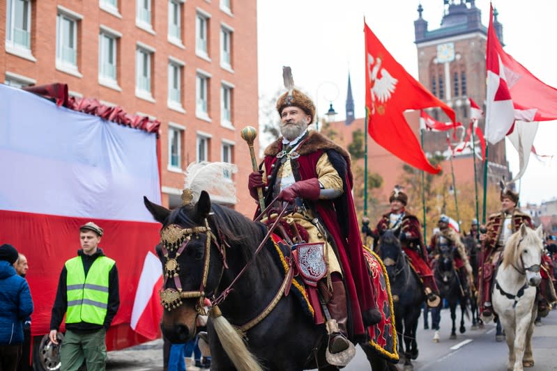 People mark the National Independence Day in Gdansk