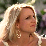 Britney Spears with a confused and concerned look on her face turning towards the camera