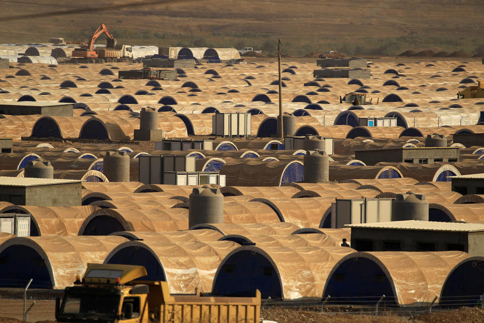A view of Al Khazar camps for newly internally displaced people