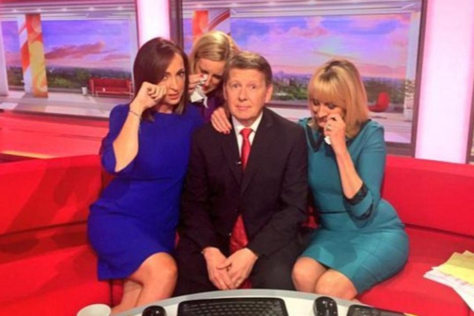 The BBC Breakfast stalwart is pictured here with his colleagues upon leaving the show in 2015 (© PA)