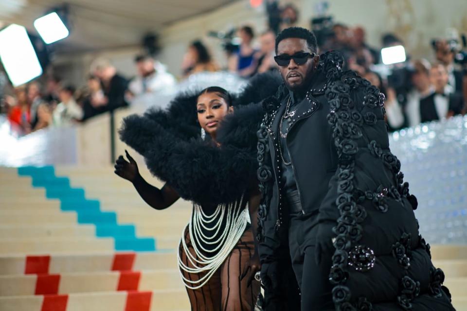 Yung Miami and Sean ‘Diddy‘ Combs pose at the 2023 Met Gala