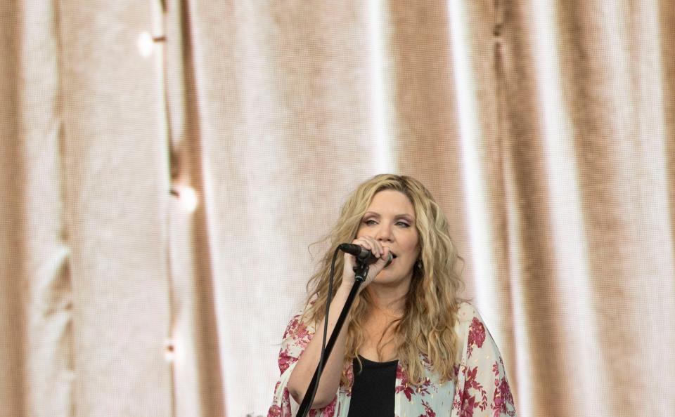  Allison Krauss performs with Robert Plant at Bonnaroo in Manchester, Tenn., Friday, June 17, 2022. 