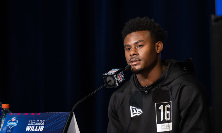 Malik Willis at the Scouting Combine.