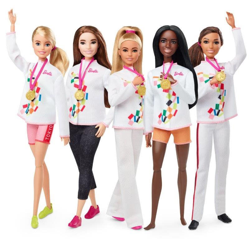 Das sind die fünf Puppen aus der Olympia-Kollektion von Barbie (Bild: Mattel)