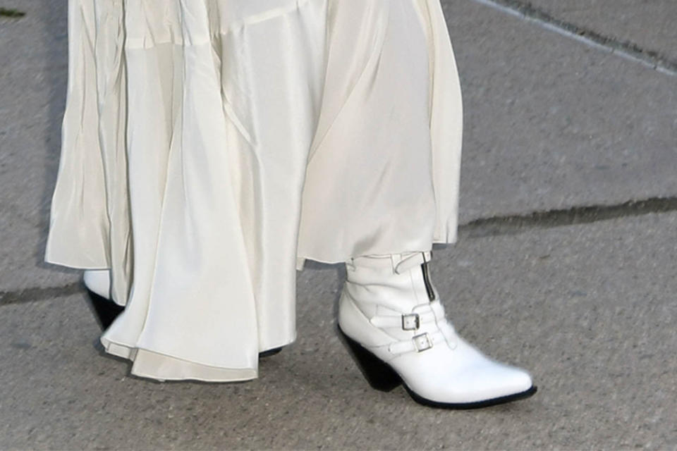 A closer look at Oprah Winfrey’s white boots. - Credit: Shutterstock