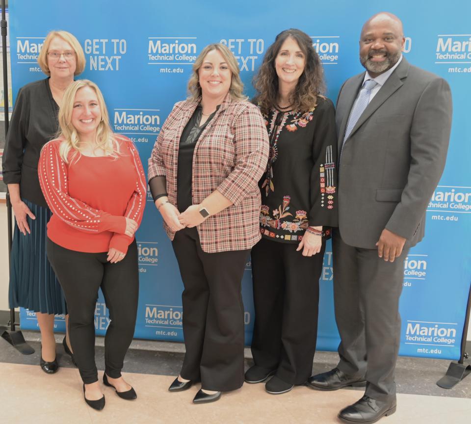 The 2023 Marion Technical College Alumni Hall of Fame inductees are from left: Darlene Schoonard, Lyndsey Vance, Natalie Longmeier, Trish Frazzini and Clifford Smith.