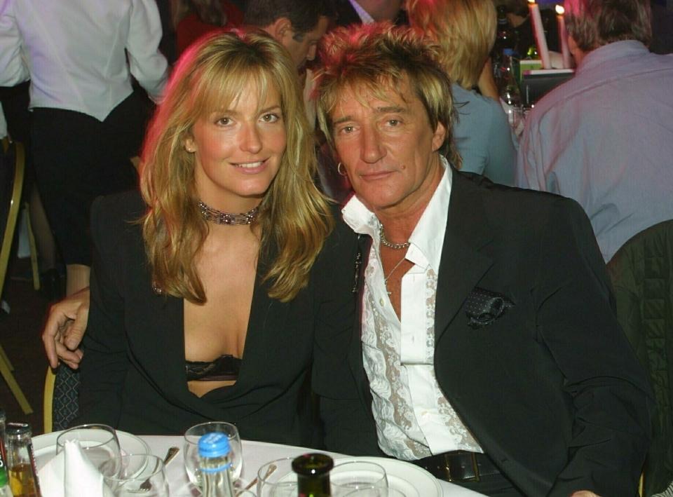 Rod Stewart and Penny Lancaster are pictured the Capital Radio Awards on April 11, 2001