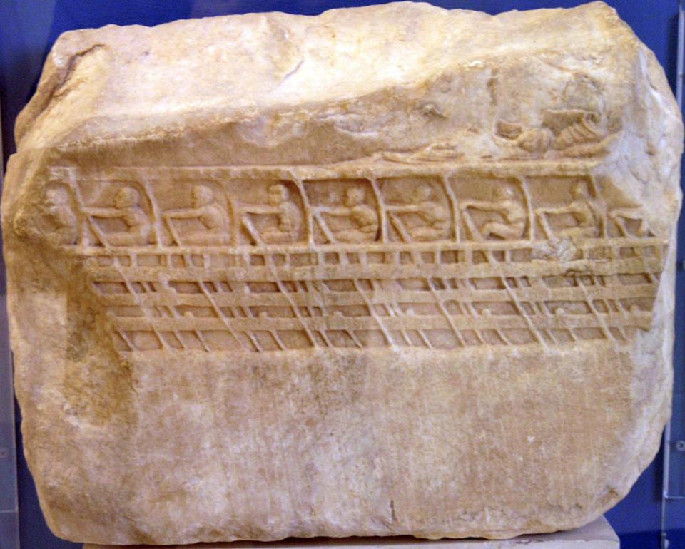 Triremes were the most advanced and expensive military technology of the ancient Mediterranean, and rich Athenians funded them out of their own pockets. <a href="https://commons.wikimedia.org/wiki/File:ACMA_Relief_Lenormant.jpg#/media/File:ACMA_Relief_Lenormant.jpg" rel="nofollow noopener" target="_blank" data-ylk="slk:Marsyas via Wikimedia Commons;elm:context_link;itc:0;sec:content-canvas" class="link ">Marsyas via Wikimedia Commons</a>, <a href="http://creativecommons.org/licenses/by/4.0/" rel="nofollow noopener" target="_blank" data-ylk="slk:CC BY;elm:context_link;itc:0;sec:content-canvas" class="link ">CC BY</a>