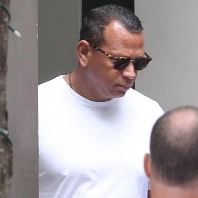 Alex Rodriguez keeps it casual in a white T-shirt as he leaves Katie  Holmes' apartment building