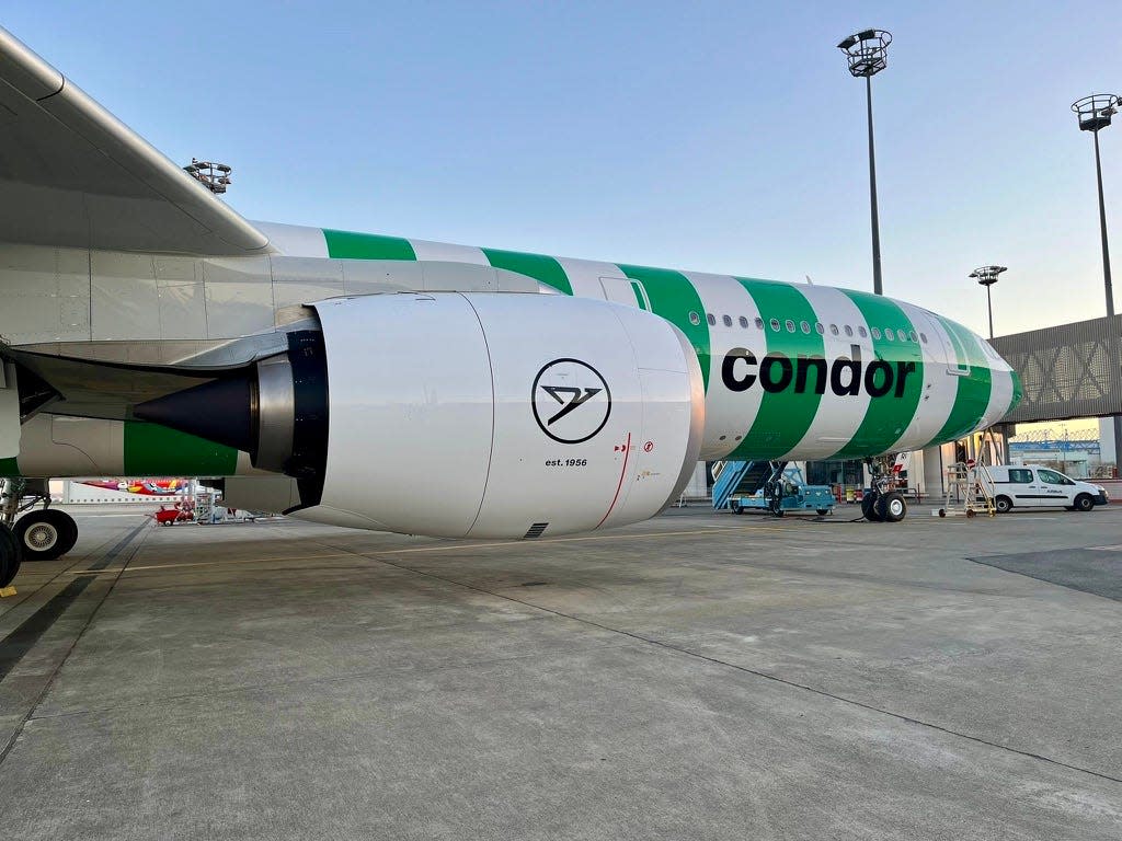 Condor's new Airbus A330neo in Frankfurt.