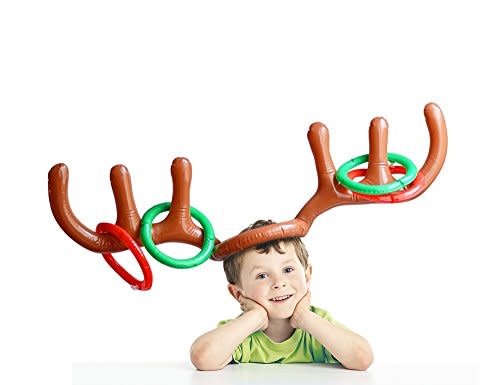 Hapdoop 2-4 Players Inflatable Reindeer Antler Ring Toss Game for Christmas Party - Game Rules Included (2 Antlers 10 Rings) (Amazon / Amazon)