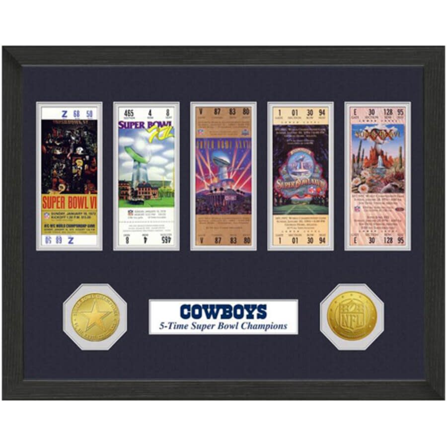 Dallas Cowboys Super Bowl Replica Ticket Collection Wall Frame
