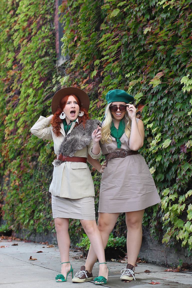 <p>In the wilderness of life, you'll be fine as long as you have your sister by your side! Your old Girl Scout uniforms may be long gone, but you can replicate the look with khaki dresses, green scarves and leather belts. Add jewelry and sunglasses for a touch of Beverly Hills glam.</p><p><em><a href="http://livingaftermidnite.com/2018/10/" rel="nofollow noopener" target="_blank" data-ylk="slk:Get the tutorial at Living After Midnite »;elm:context_link;itc:0;sec:content-canvas" class="link ">Get the tutorial at Living After Midnite »</a></em></p><p><strong>RELATED: </strong><a href="https://www.goodhousekeeping.com/holidays/halloween-ideas/g29516206/best-tv-movie-character-halloween-costumes/" rel="nofollow noopener" target="_blank" data-ylk="slk:Best Movie and TV Character Costumes;elm:context_link;itc:0;sec:content-canvas" class="link ">Best Movie and TV Character Costumes </a></p>