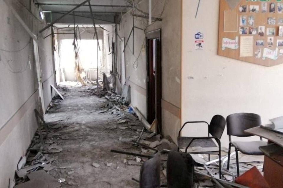 Damage to a regional hospital in Kherson, following Russian shelling on Sunday, January 29 (via REUTERS)