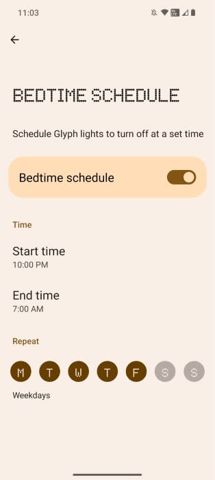 Nothing OS 2.0 Bedtime Schedule