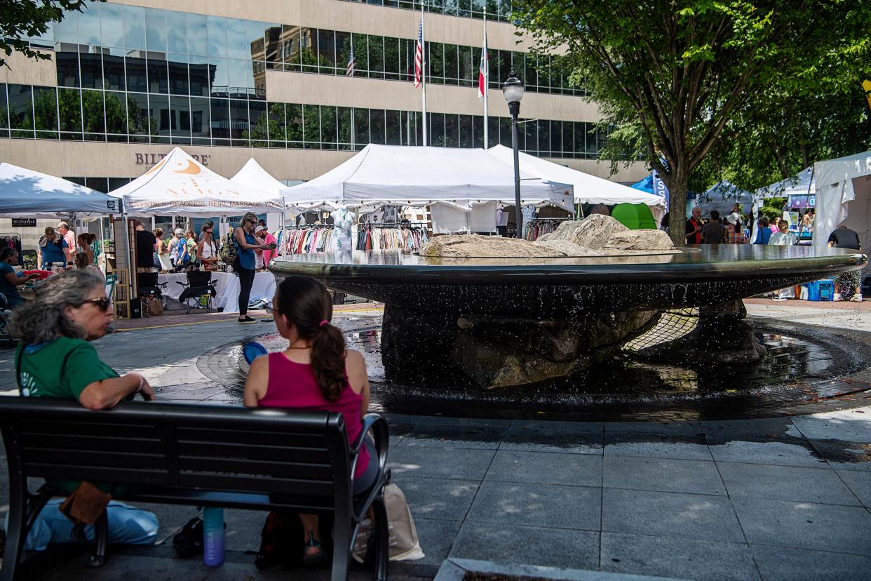 A newly-released draft plan reimagines the future of Asheville’s Park Square Plaza.