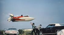 <p> Here, Bond does a runner in a speedboat through the picturesque surroundings of the Louisiana Bayou. With a spit of land (and Sheriff JW Pepper) rapidly approaching, 007 accelerates and launches the boat into the air, making a safe landing on the other side. This Bond stunt broke a Guinness World Record for the longest speedboat jump in a film. </p>