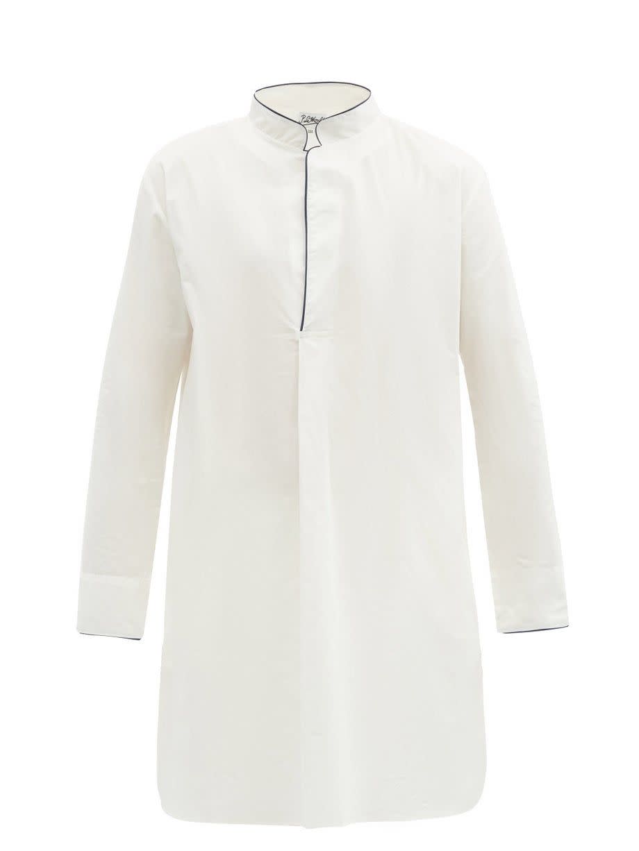 7) Piped Cotton Nightshirt