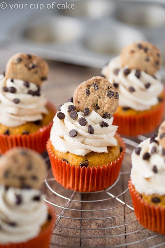 Pumpkin Cookie Dough Cupcakes