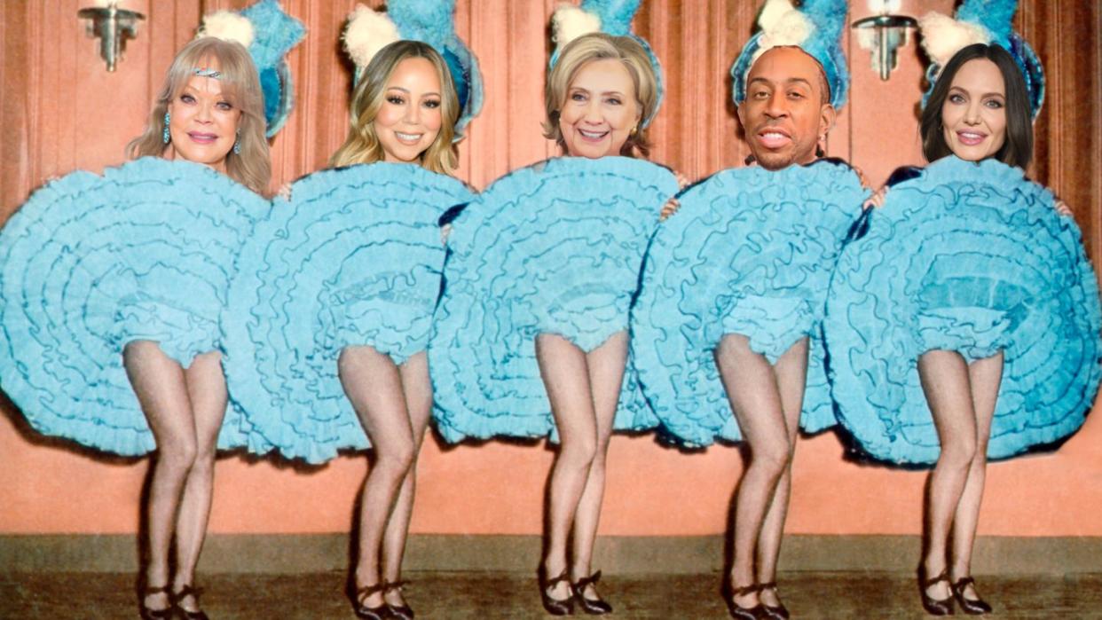 candy spelling, mariah carey, hillary clinton, ludacris, and angelina jolie