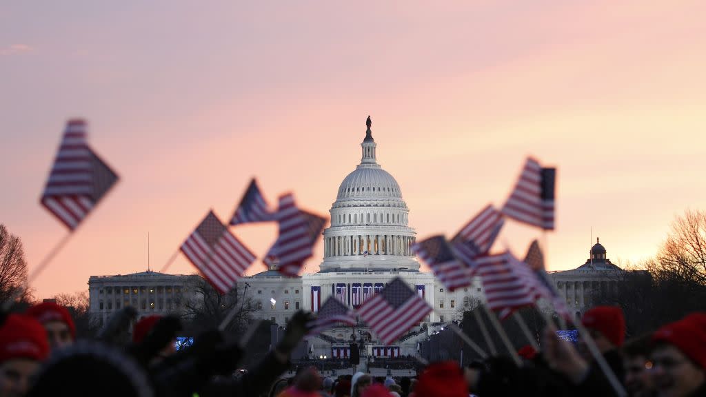 American flags on the National Mall in Washington